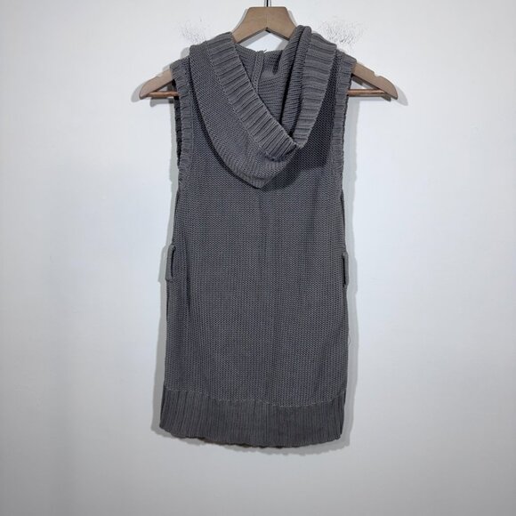 Vintage Old Navy Womens Y2K Hooded Knitted Cardigan Sweater Vest size L - Picture 2 of 5